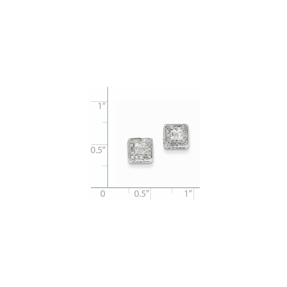 14K Weißgold Ohrstecker mit echten Diamanten