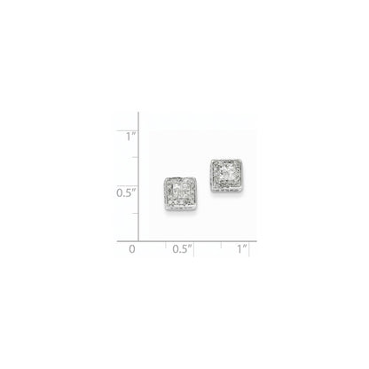 14K Weißgold Ohrstecker mit echten Diamanten