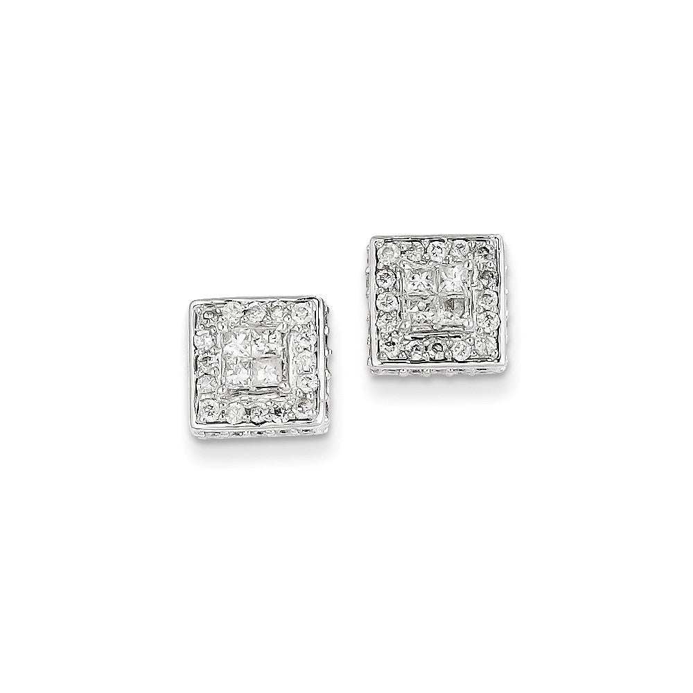 14K Weißgold Diamant-Ohrringe