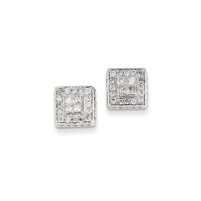 14K Weißgold Diamant-Ohrringe