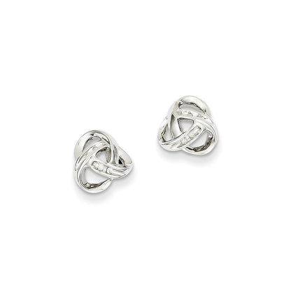 14K Weißgold Ohrstecker mit echten Diamanten