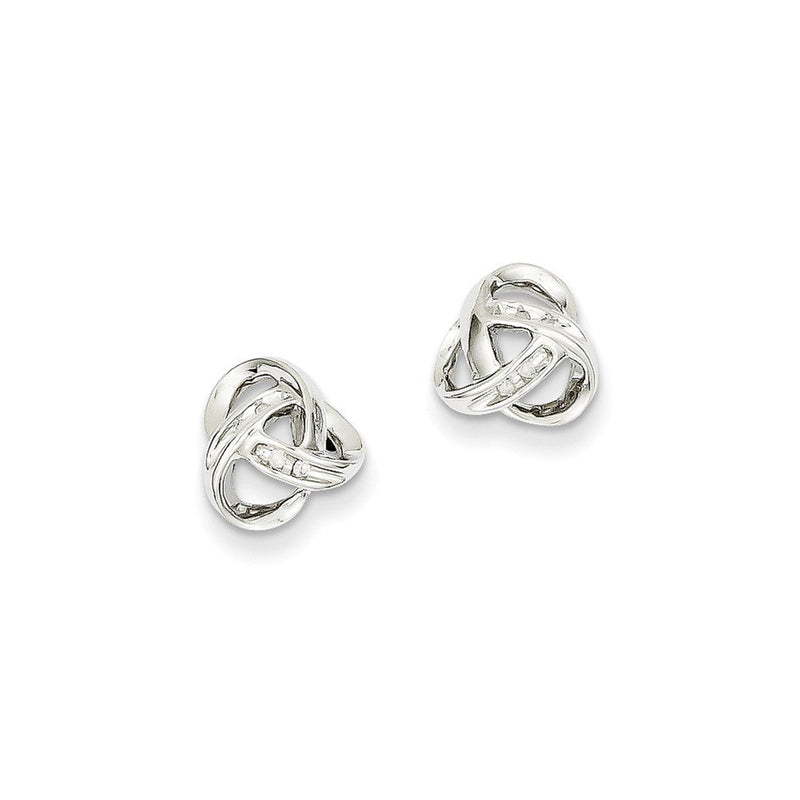 14K Weißgold Ohrstecker mit echten Diamanten