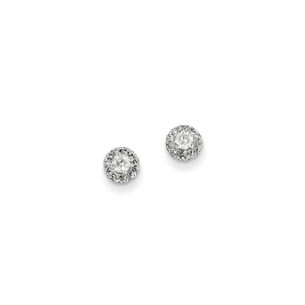 14K Weißgold Ohrstecker mit echten Diamanten