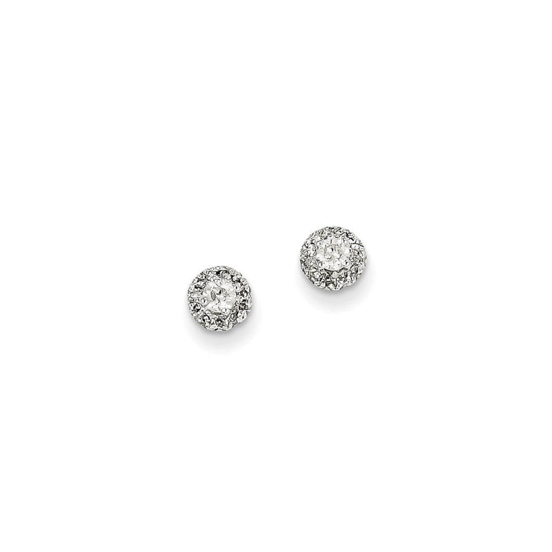 14K Weißgold Ohrstecker mit echten Diamanten
