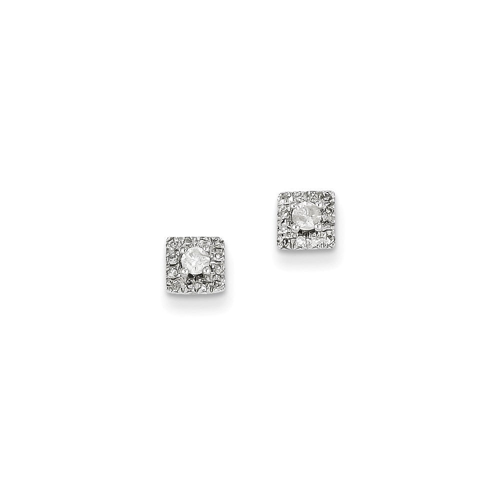 14K Weißgold Diamant-Ohrringe