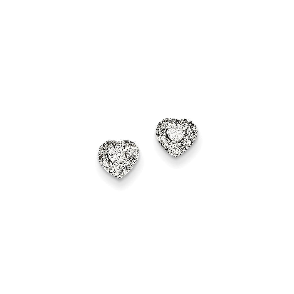 14K Weißgold Ohrstecker mit echten Diamanten