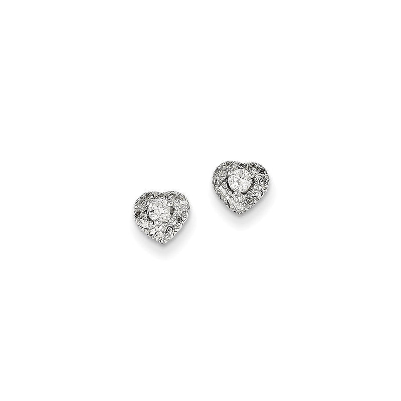 14K Weißgold Ohrstecker mit echten Diamanten