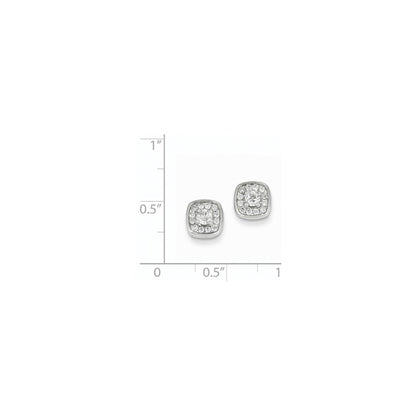 14K Weißgold Ohrstecker mit echten Diamanten