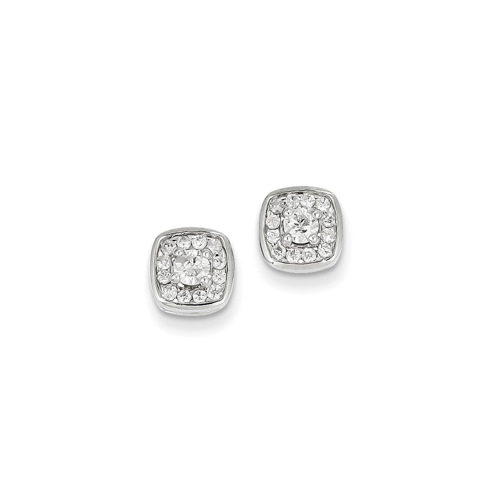14K Weißgold Ohrstecker mit echten Diamanten