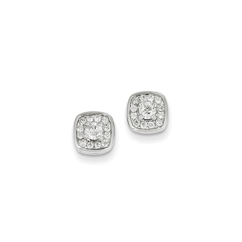 14K Weißgold Ohrstecker mit echten Diamanten