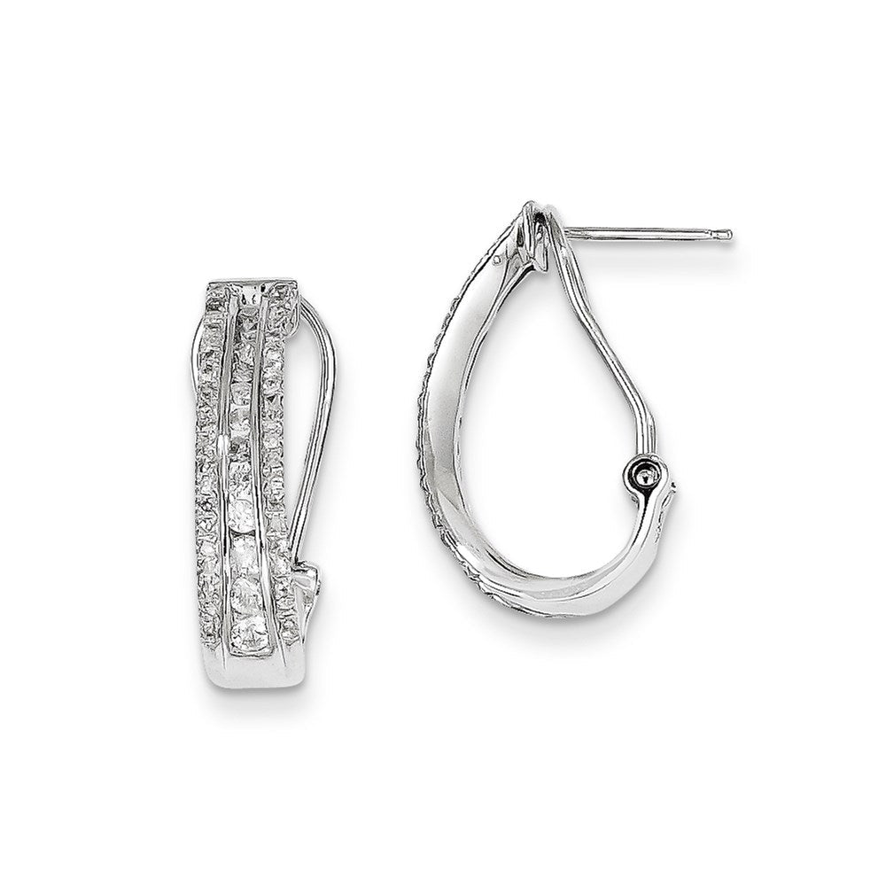 14K Weißgold Diamant-Ohrringe