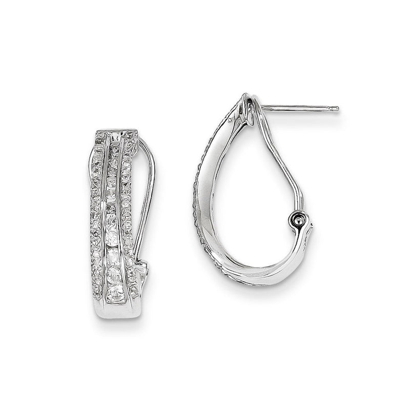 14K Weißgold Diamant-Ohrringe