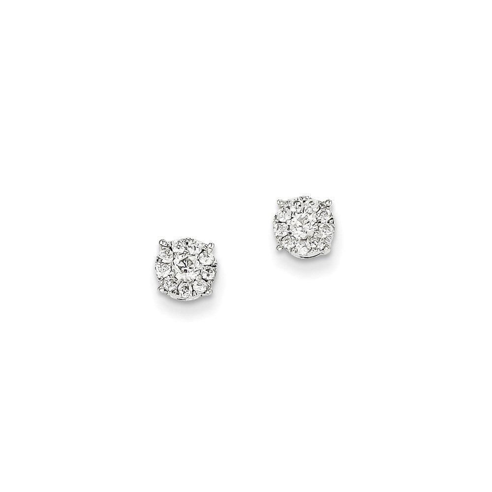14K Weißgold Ohrstecker mit echten Diamanten