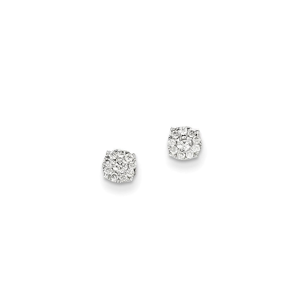 14K Weißgold Diamant-Ohrstecker