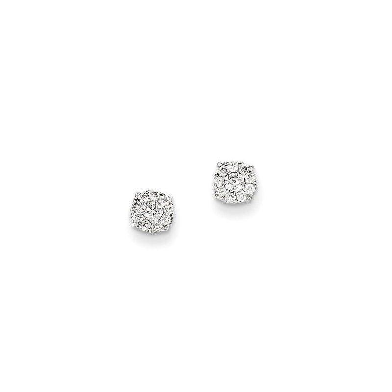 14K Weißgold Diamant-Ohrstecker