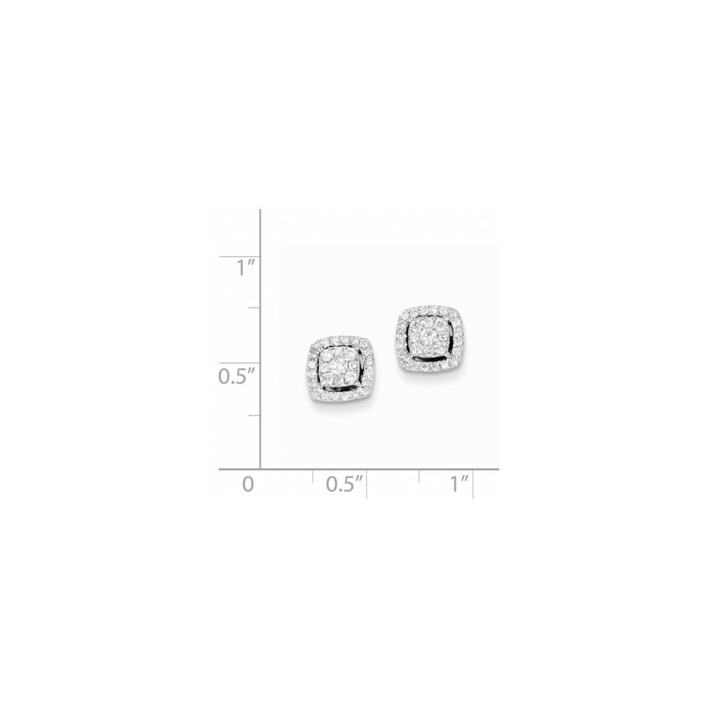 14K Weißgold Ohrstecker mit echten Diamanten