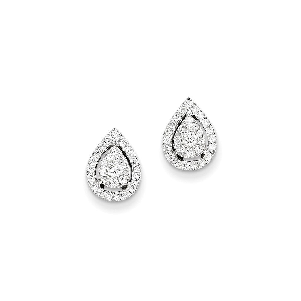 14K Weißgold Diamant-Ohrstecker
