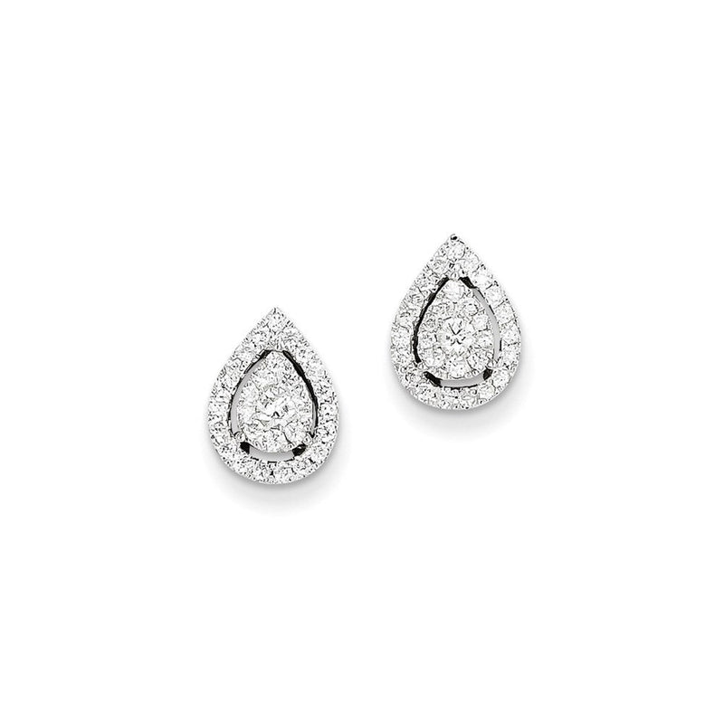 14K Weißgold Diamant-Ohrstecker