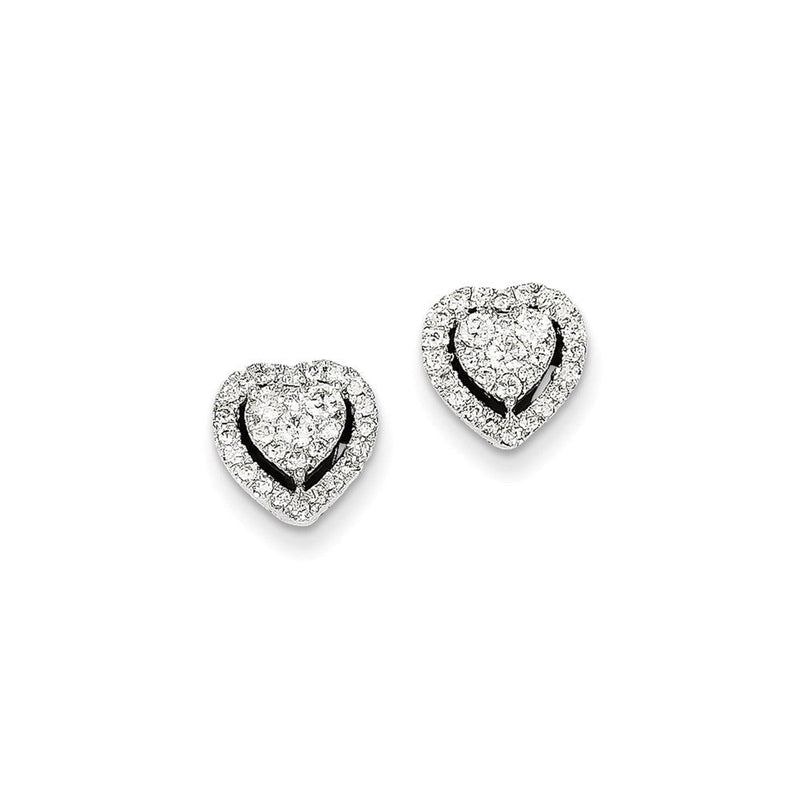 14K Weißgold Diamant-Ohrstecker
