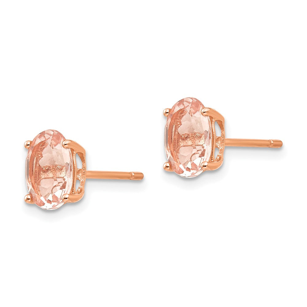 14K Roségold Morganit-Ohrringe