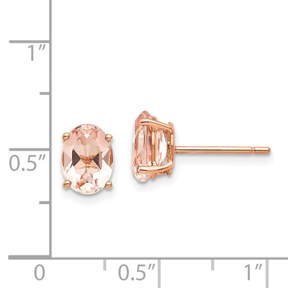 14K Roségold Morganit-Ohrringe