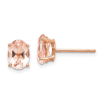 14K Roségold Morganit-Ohrringe