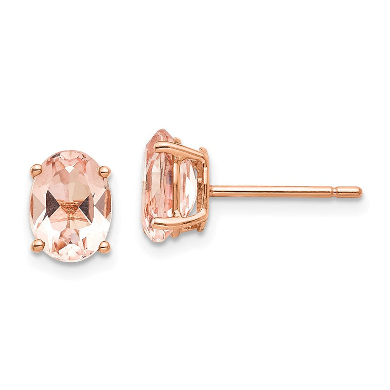 14K Roségold Morganit-Ohrringe