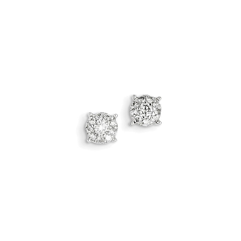 14K Weißgold Diamant-Ohrringe
