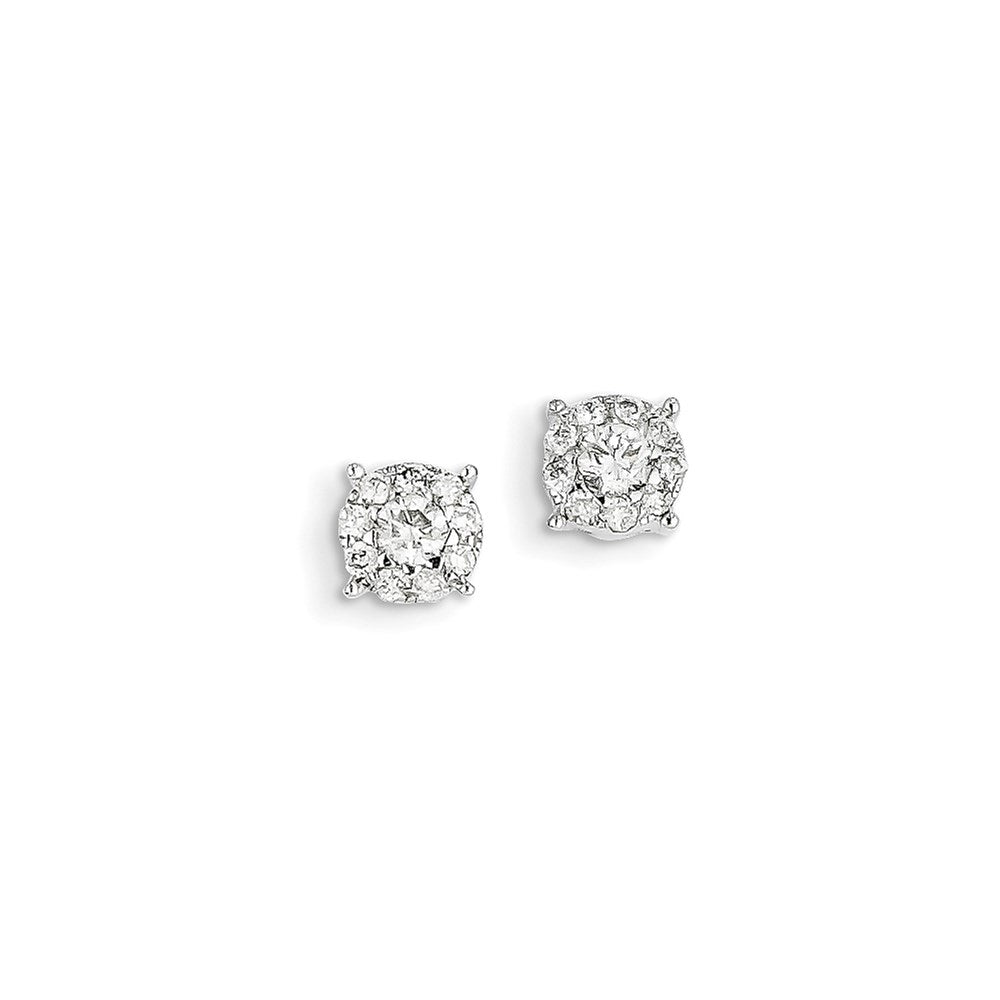 14K Weißgold Ohrringe mit echten Diamanten