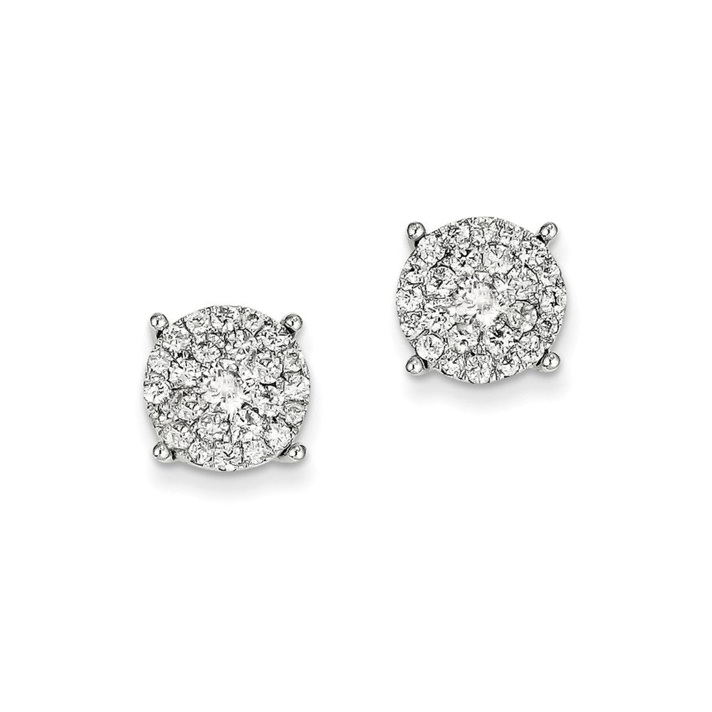 14K Weißgold Diamant-Ohrringe