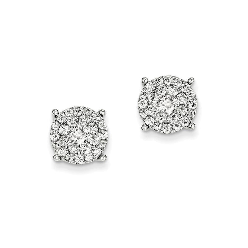 14K Weißgold Diamant-Ohrringe