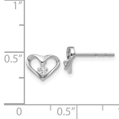 14K Weißgold Ohrringe mit echten AAA-Diamanten in Herzform