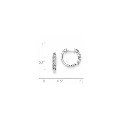 14K Weißgold Creolen mit echten Diamanten