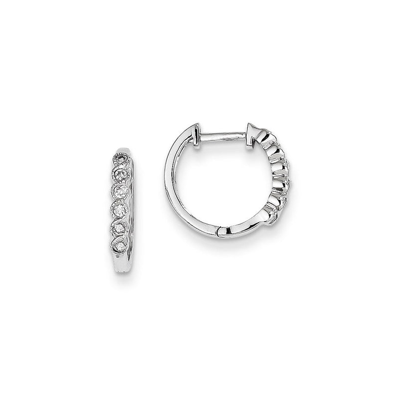 14K Weißgold Creolen mit echten Diamanten