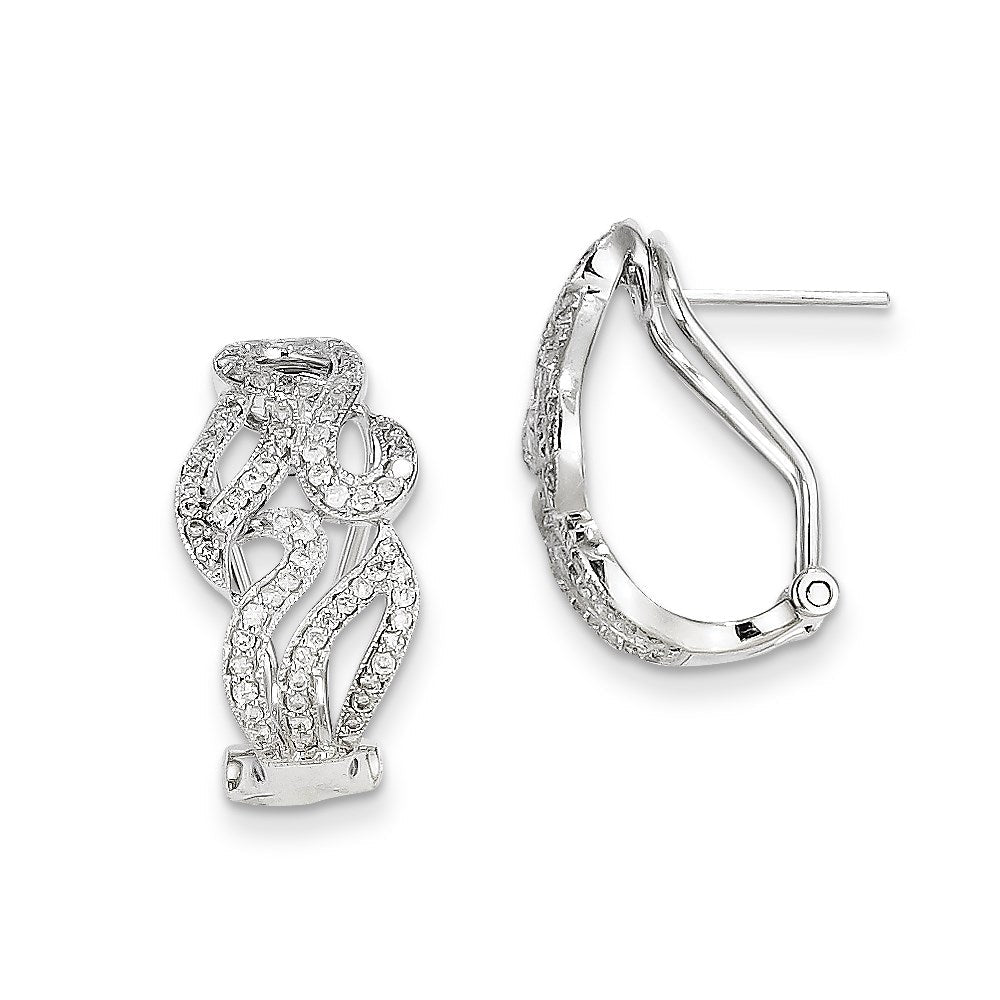 14K Weißgold Diamant-Ohrringe