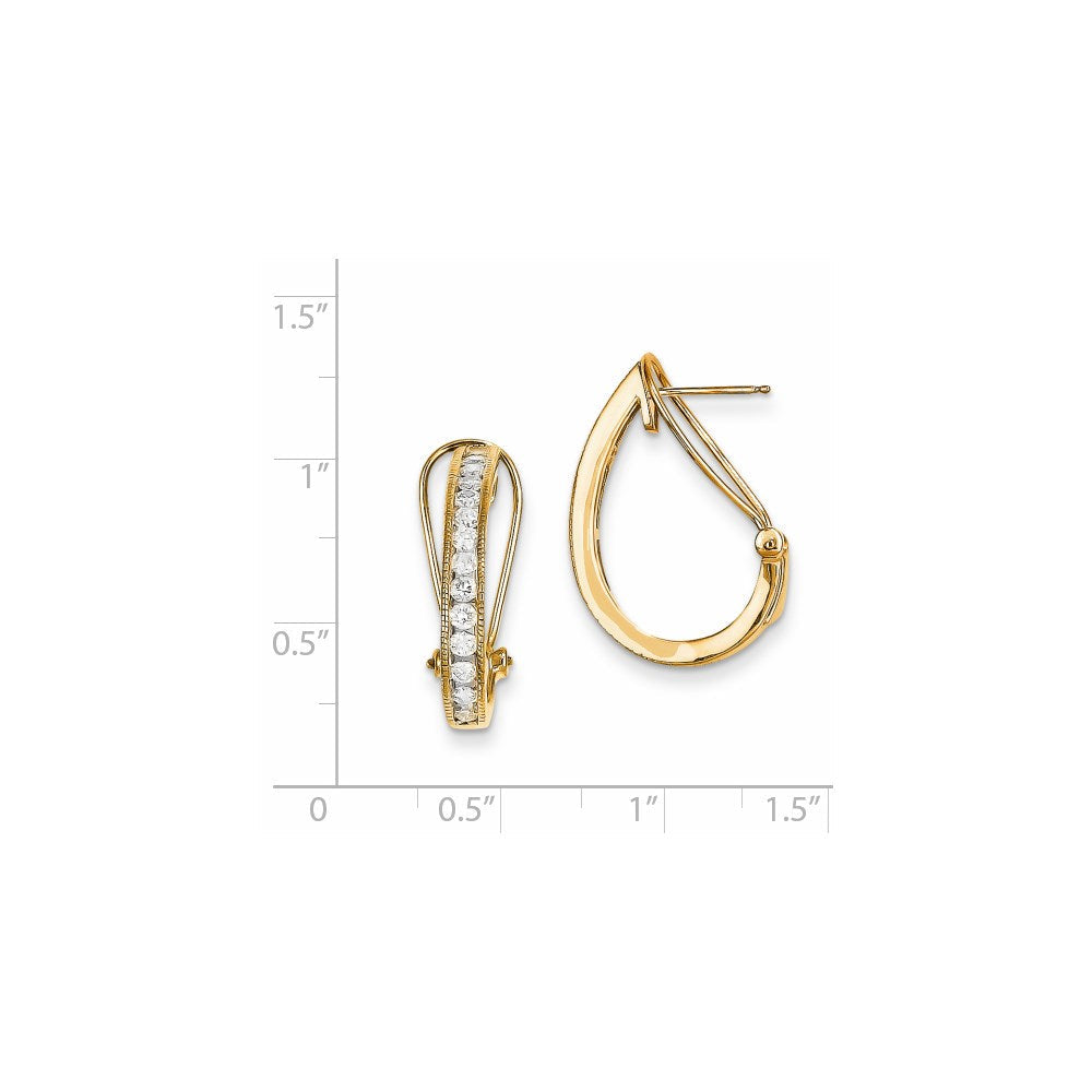 14K Gelbgold Creolen mit echten Diamanten
