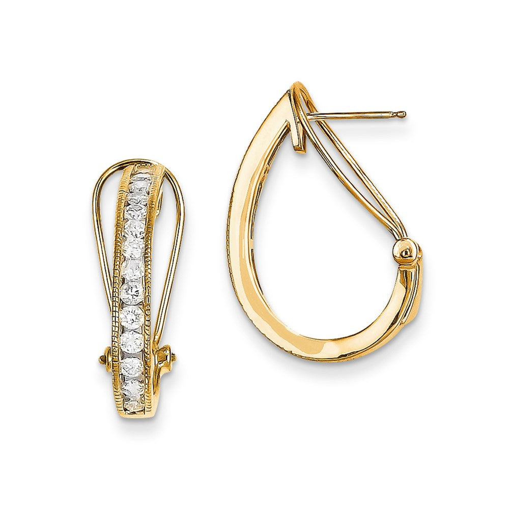 14K Gelbgold Creolen mit echten Diamanten