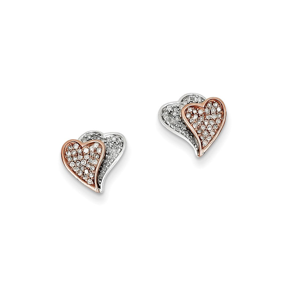 14K Gelbgold Zweifarbig Diamant-Ohrringe