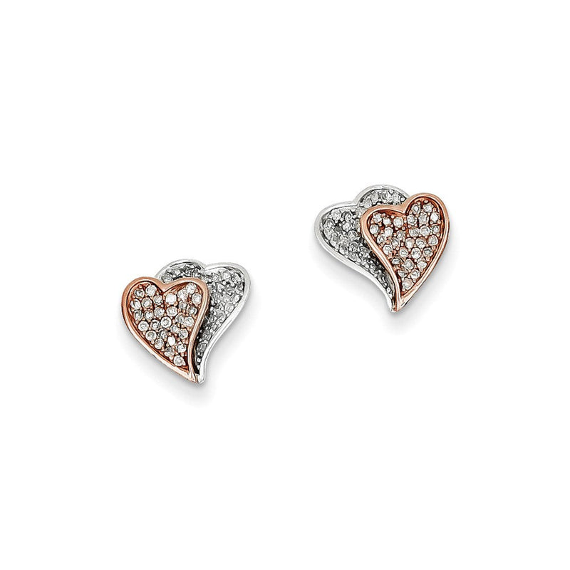 14K Gelbgold Zweifarbig Diamant-Ohrringe