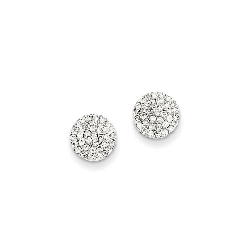 14K Weißgold Ohrstecker mit rundem Diamanten
