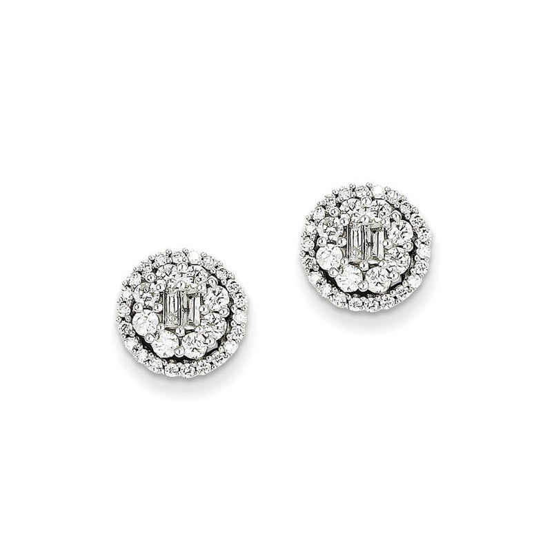 14K Weißgold Ohrstecker mit echten Diamanten