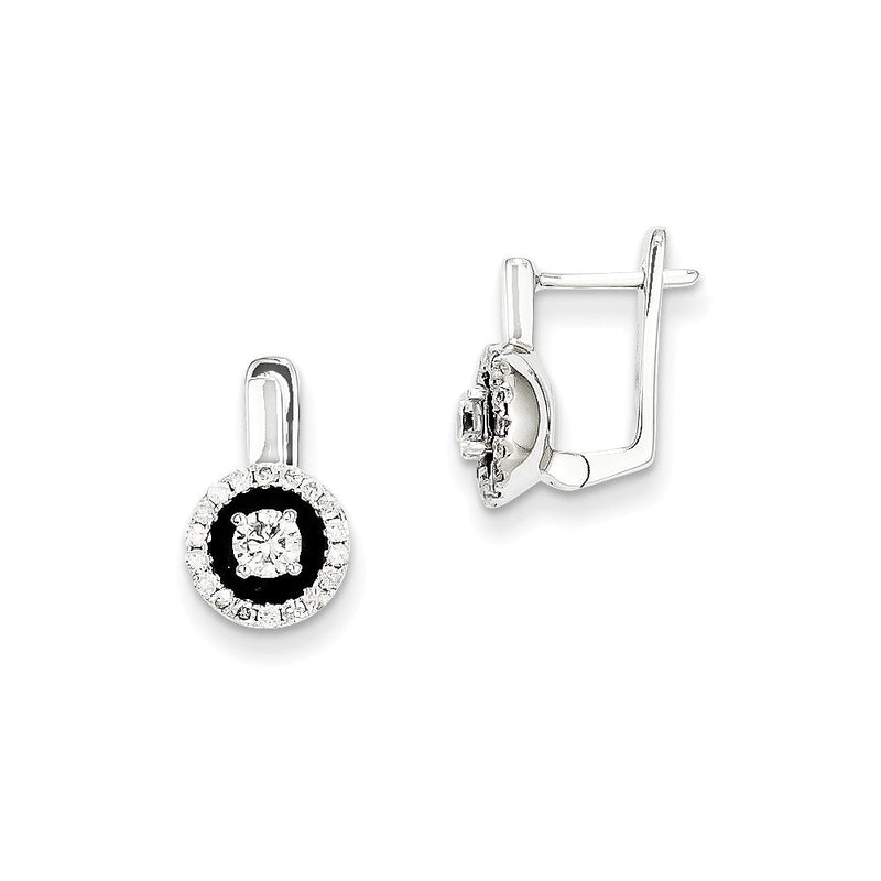 14K Weißgold Diamant-Ohrringe