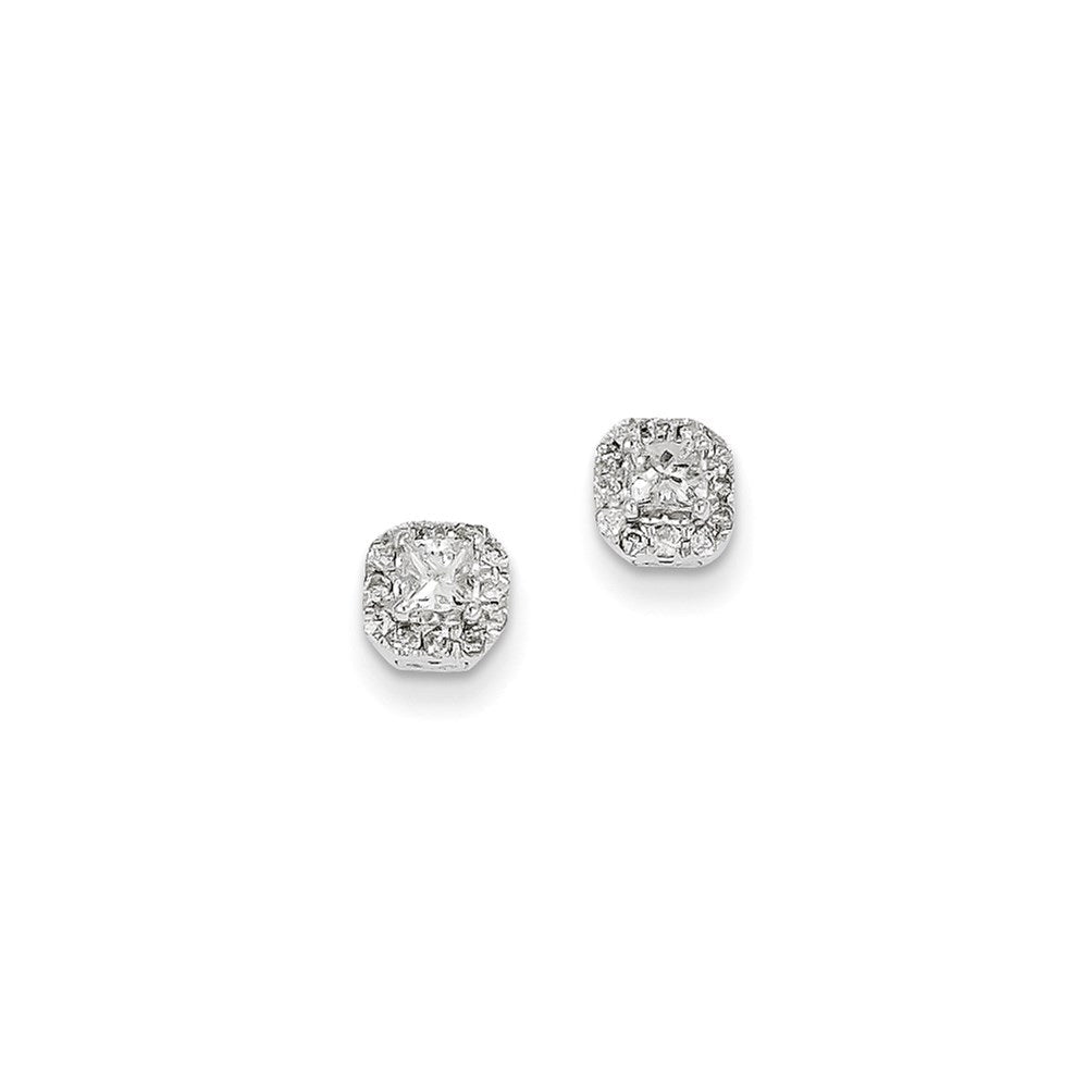 14K Weißgold Diamant-Ohrringe
