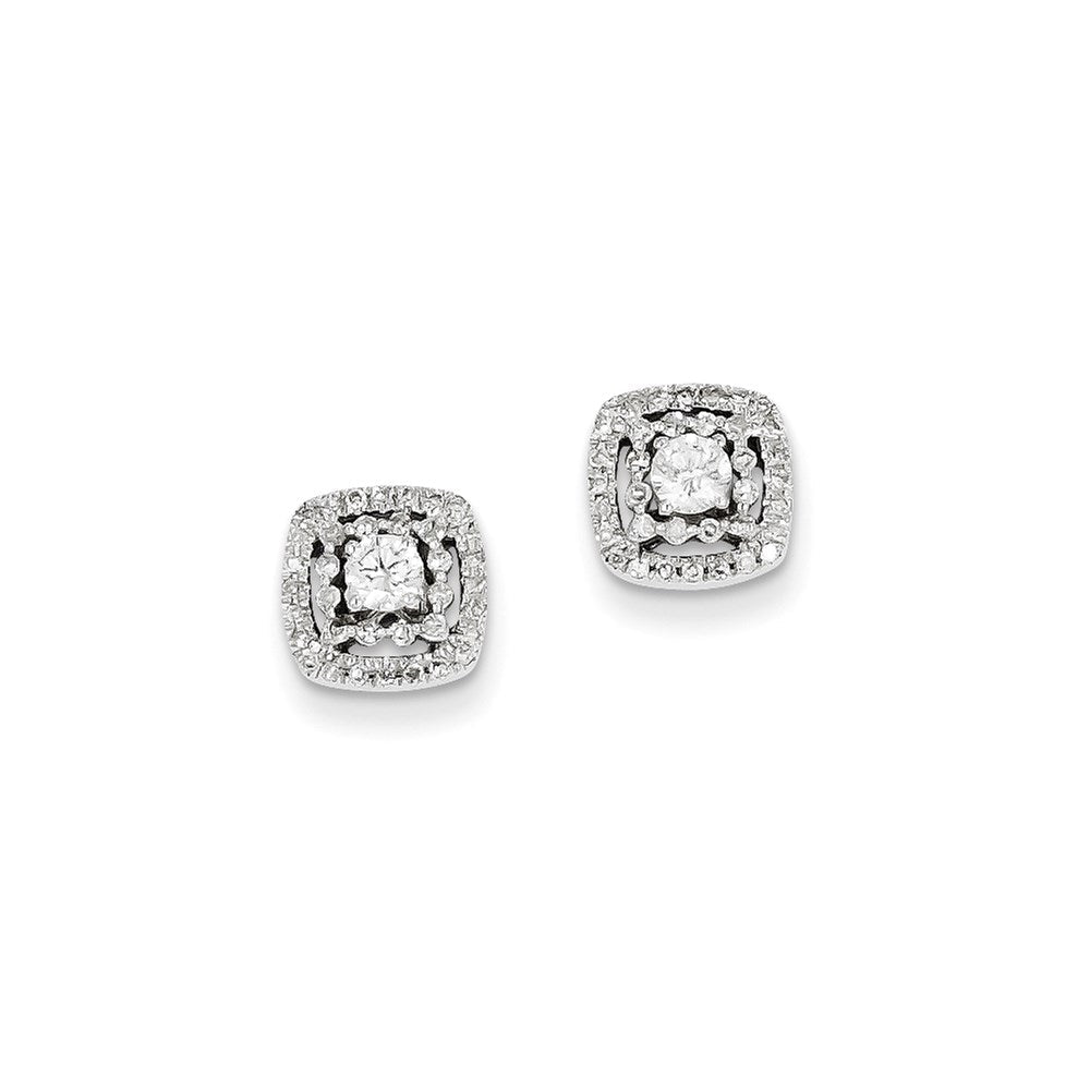 14K Weißgold Diamant-Ohrringe