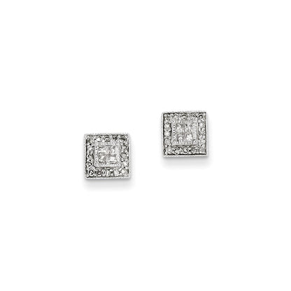 14K Weißgold Diamant-Ohrstecker