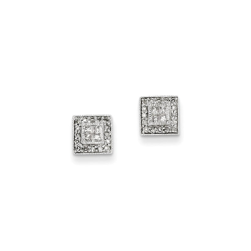 14K Weißgold Diamant-Ohrstecker