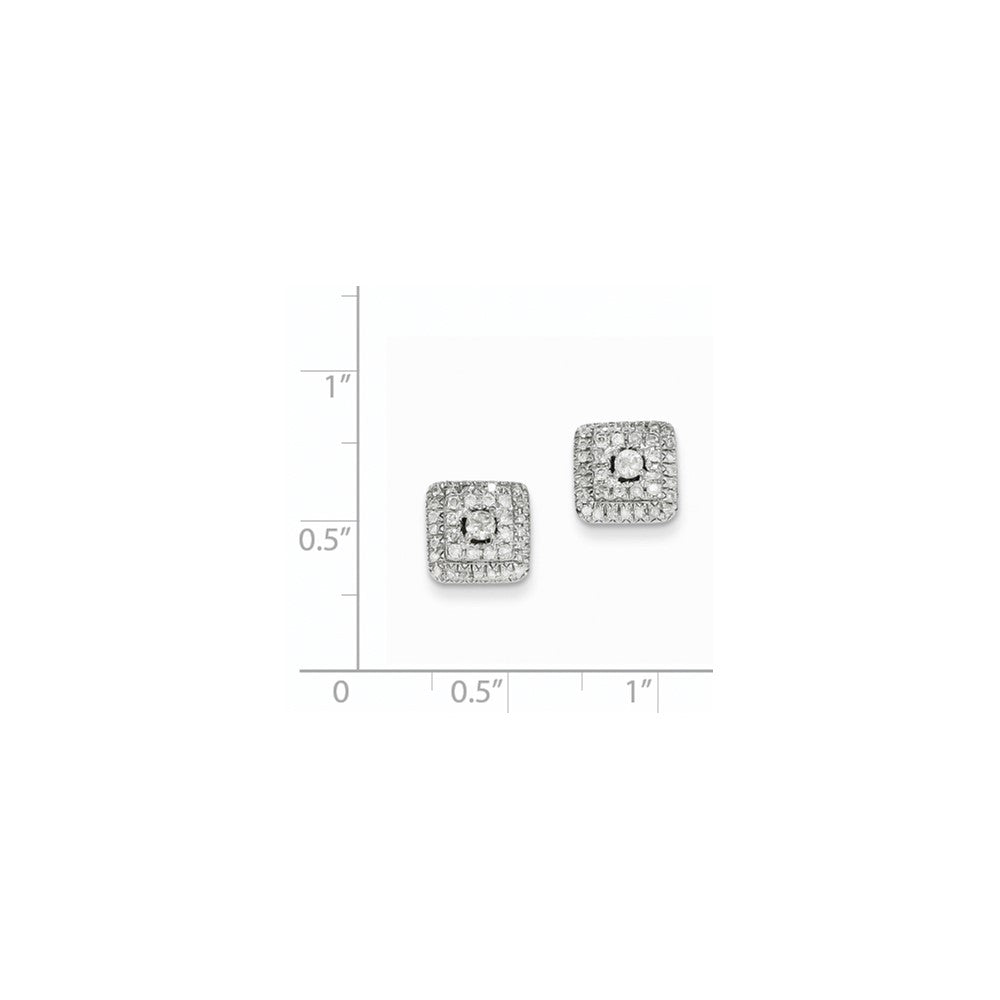 14K Weißgold Ohrstecker mit 0,51 ct. echten Diamanten, quadratisch
