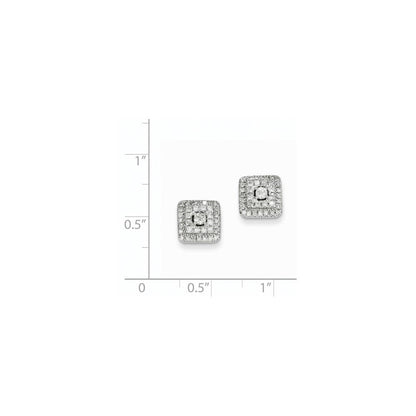 14K Weißgold Ohrstecker mit 0,51 ct. echten Diamanten, quadratisch