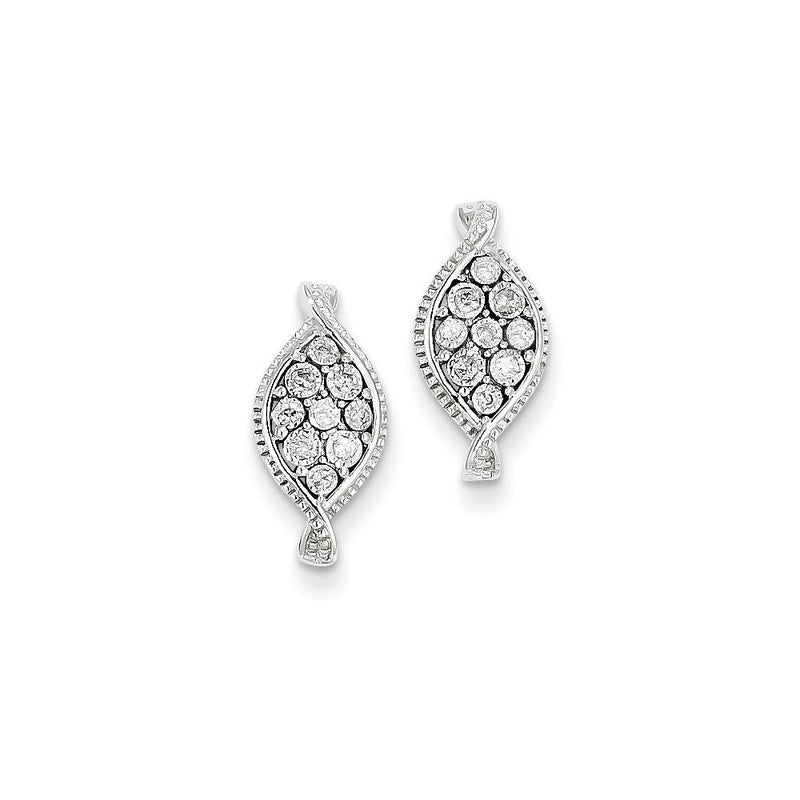 14K Weißgold Diamant-Ohrringe