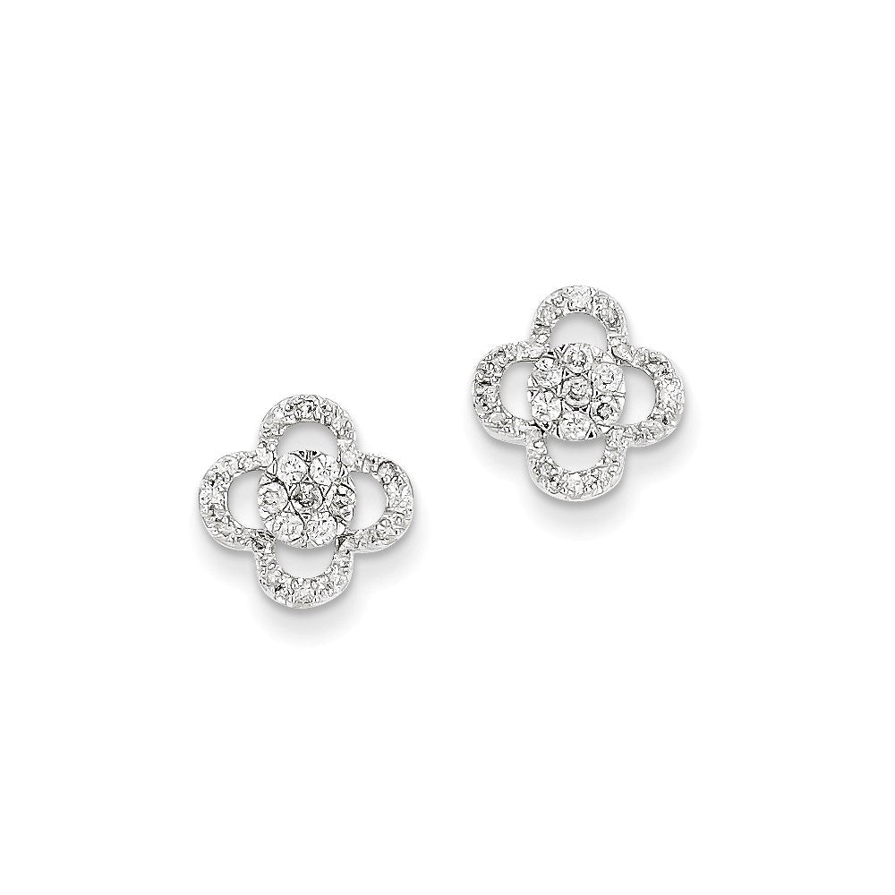 14K Weißgold Diamant-Ohrringe